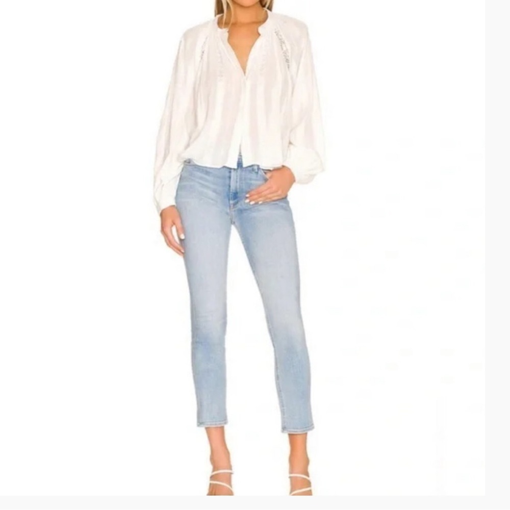 Mother The Mid Rise Dazzler Flood Jeans in Sweet Petals Size 25